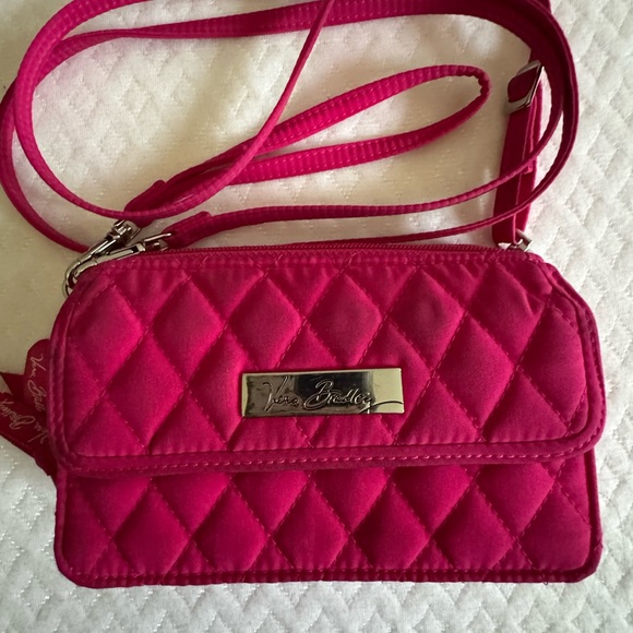Vera Bradley Handbags - Vera Bradley Quilted Hot Pink Crossbody Shoulder Bag